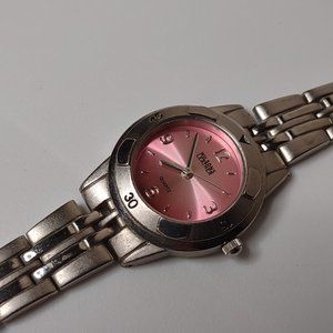 Very Cool Pink And Silver Tone Wilsons Leather Watch